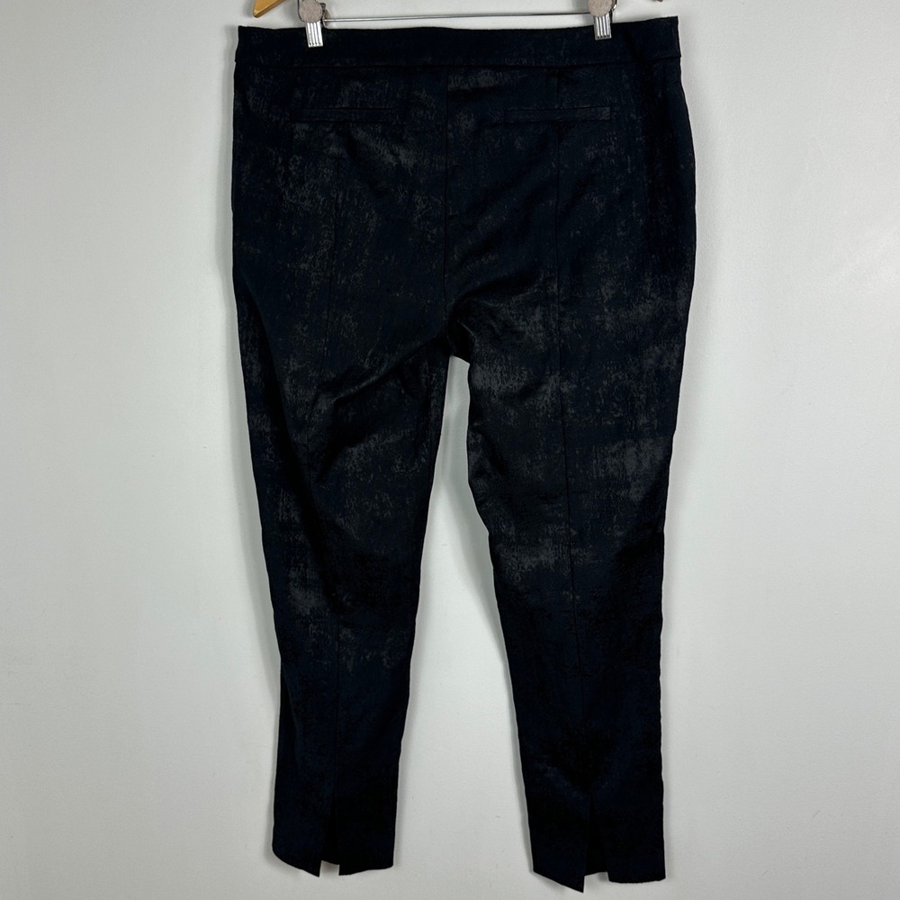 Eileen Fisher Black Jacquard Stencil Ankle Brocade Pants Womens Size 16 Trousers - Picture 4 of 16